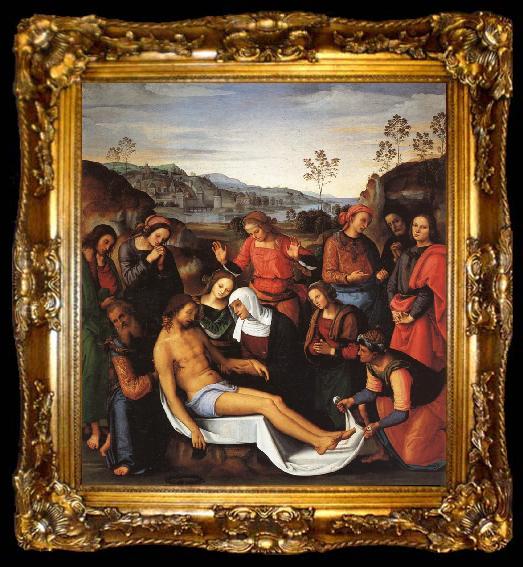 framed  PERUGINO, Pietro The Lamentation over the Dead Christ, ta009-2